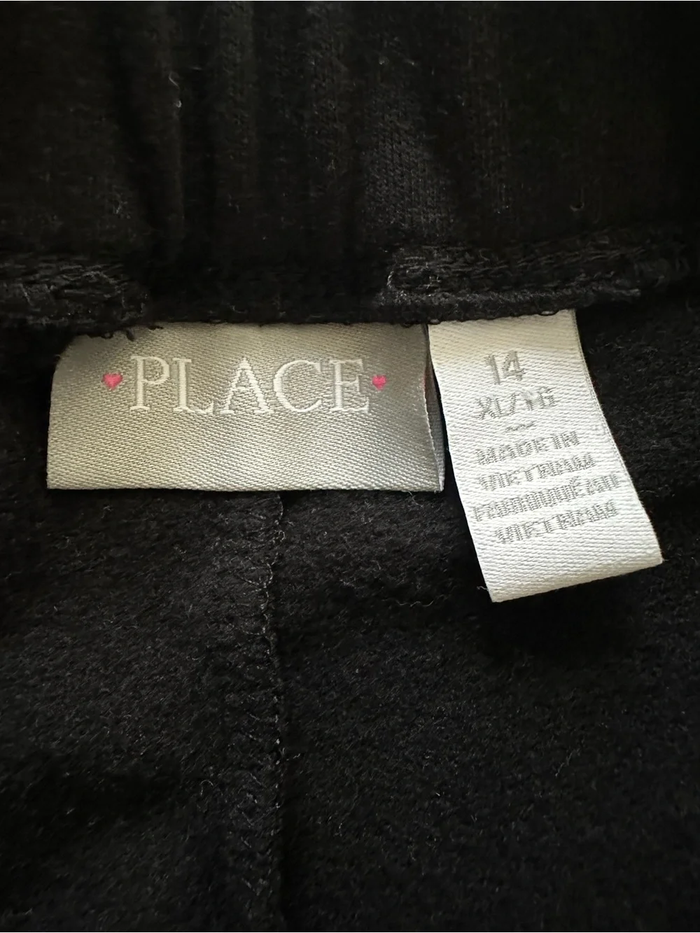 Children’s Place Black Faux Leather-Trim Leggings
